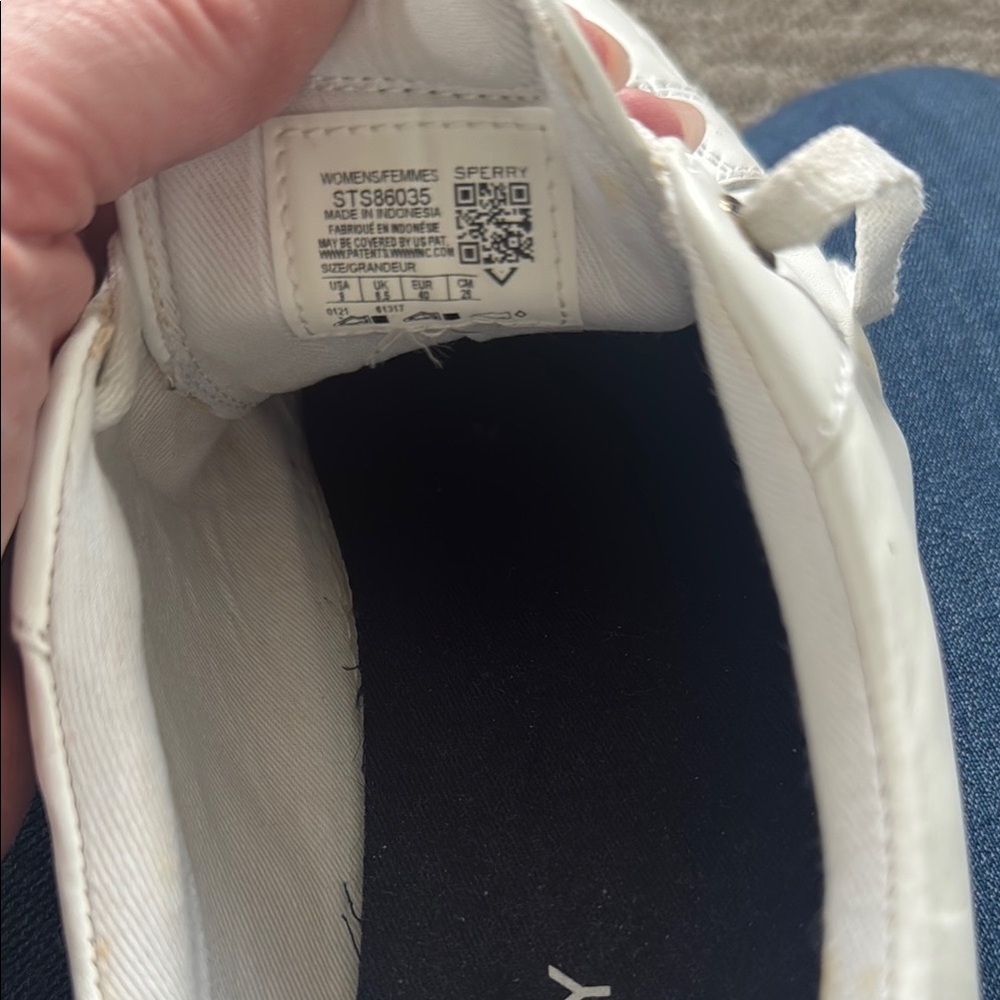Sperry Women's White Leather Top-sider Sneakers - Picture 8 of 9